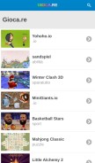 How gioca.re looks like on a mobile device such as an iPhone.