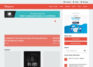How gistfans.com looks like on a tablet such as an iPad.