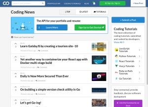 How gitconnected.com looks like on a tablet such as an iPad.