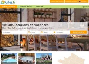 How gites.fr looks like on a tablet such as an iPad.
