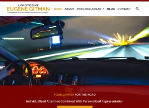 How gitmanlaw.com looks like on a tablet such as an iPad.