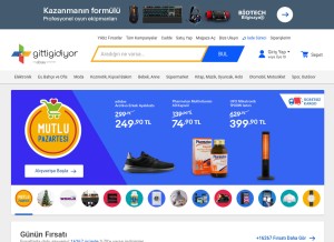 How gittigidiyor.com looks like on a tablet such as an iPad.