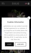 How giuliofashion.com looks like on a mobile device such as an iPhone.
