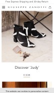 How giuseppezanotti.com looks like on a mobile device such as an iPhone.