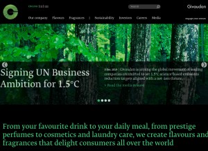 How givaudan.com looks like on a tablet such as an iPad.
