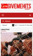 How givemehits.com looks like on a mobile device such as an iPhone.