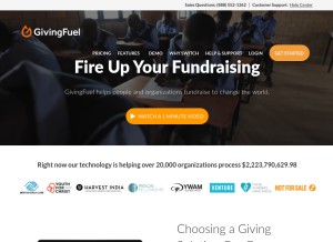 How givingfuel.com looks like on a tablet such as an iPad.