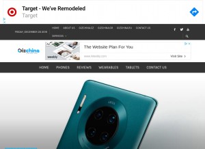 How gizchina.com looks like on a tablet such as an iPad.