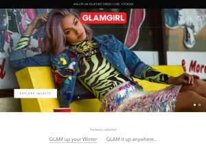 How glamgirl.com looks like on a tablet such as an iPad.