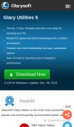 How glarysoft.com looks like on a mobile device such as an iPhone.