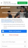 How glassdoor.at looks like on a mobile device such as an iPhone.