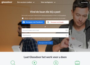How glassdoor.nl looks like on a tablet such as an iPad.