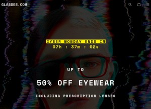 How glasses.com looks like on a tablet such as an iPad.