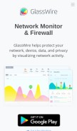 How glasswire.com looks like on a mobile device such as an iPhone.