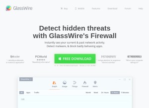 How glasswire.com looks like on a tablet such as an iPad.