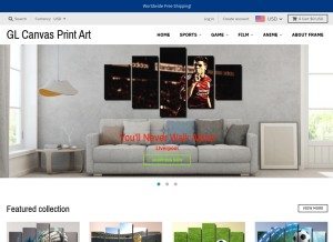 How glcanvasprints.com looks like on a tablet such as an iPad.