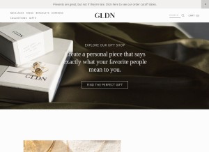 How gldn.com looks like on a tablet such as an iPad.