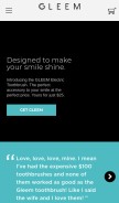 How gleem.com looks like on a mobile device such as an iPhone.