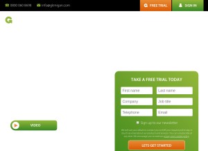 How glenigan.com looks like on a tablet such as an iPad.