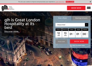 How glhhotels.com looks like on a tablet such as an iPad.