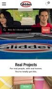 How glidden.com looks like on a mobile device such as an iPhone.