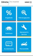 How glinicke.de looks like on a mobile device such as an iPhone.