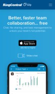 How glip.com looks like on a mobile device such as an iPhone.
