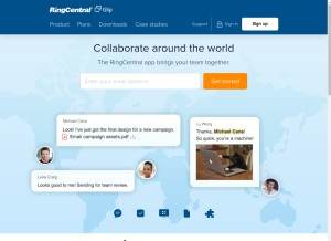 How glip.com looks like on a tablet such as an iPad.