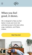How glo.com looks like on a mobile device such as an iPhone.