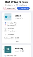 How global-iq-tests.com looks like on a mobile device such as an iPhone.