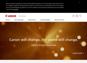 How global.canon looks like on a tablet such as an iPad.