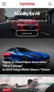 How global.toyota looks like on a mobile device such as an iPhone.