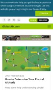 How globalair.com looks like on a mobile device such as an iPhone.