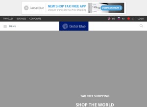 How globalblue.com looks like on a tablet such as an iPad.