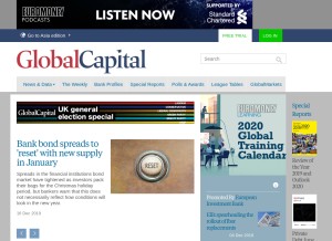 How globalcapital.com looks like on a tablet such as an iPad.