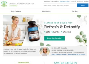How globalhealingcenter.com looks like on a tablet such as an iPad.