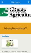 How globalhemp.com looks like on a mobile device such as an iPhone.