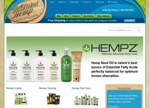 How globalhemp.com looks like on a tablet such as an iPad.