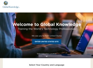 How globalknowledge.com looks like on a tablet such as an iPad.