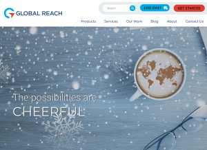 How globalreach.com looks like on a tablet such as an iPad.