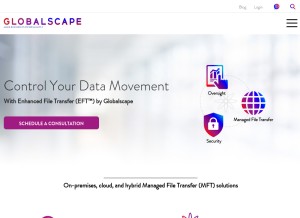 How globalscape.com looks like on a tablet such as an iPad.