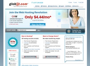 How globat.com looks like on a tablet such as an iPad.