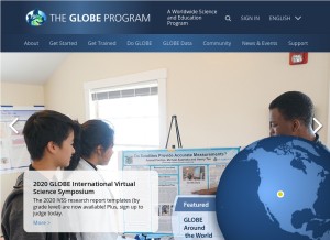 How globe.gov looks like on a tablet such as an iPad.
