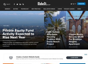 How globest.com looks like on a tablet such as an iPad.