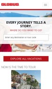 How globusjourneys.com looks like on a mobile device such as an iPhone.