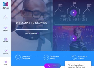How glomex.com looks like on a tablet such as an iPad.