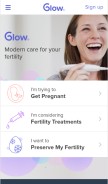 How glowing.com looks like on a mobile device such as an iPhone.