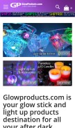 How glowproducts.com looks like on a mobile device such as an iPhone.