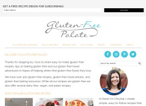 How glutenfreepalate.com looks like on a tablet such as an iPad.