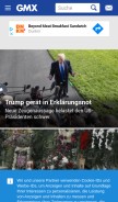 How gmx.ch looks like on a mobile device such as an iPhone.